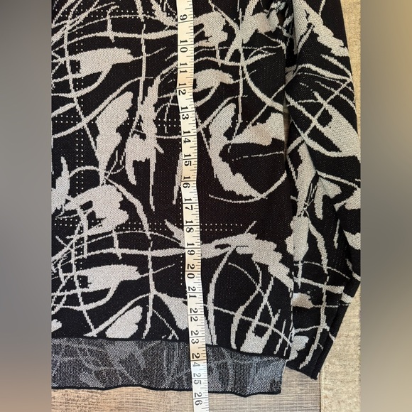 Joseph Ribkoff Metallic Jacquard Pullover Sweater Small Black - Picture 7 of 9